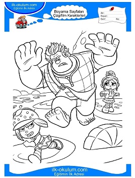 Çocuklar İçin Oyunbozan Ralph Boyama Sayfaları 